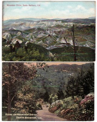 2 - Mountain Drive Santa Barbara California - C1910 Postcards