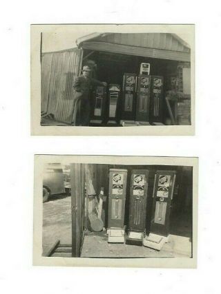 Black And White Photos Of Antique Penny Weight Machines