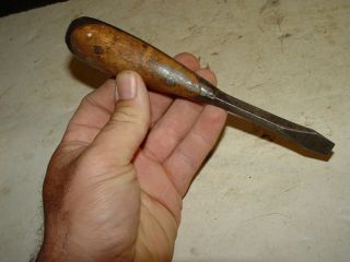 Estate Old Vintage Antique Perfect Wood Handle Woodworking Screwdriver Tool 2