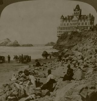 Underwood Stereoview Cliff House & Seal Rocks,  San Francisco,  Ca 1900 