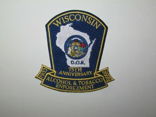Wisconsin State Alcohol Tobacco Enforcement Police Anniversary Patch Obsolete