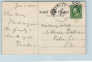 Postcard PA Juniata River and Railroad Tracks Near Mifflin 1910 O06 2