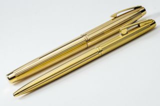 Sheaffer Imperial 797 Fountain And Ballpoint Pen Set - Goldplated - Nos