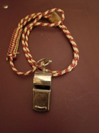 Vintage Campfire Camp Fire Girls Metal Scout Whistle