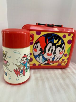 Animaniacs Red Lunch Box With Thermos 1996