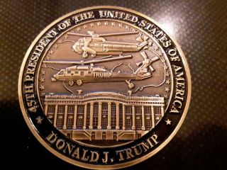 Rare Limited Edition Trump Helicopter Squadron Hmx 1 Black Ring Challenge Coin