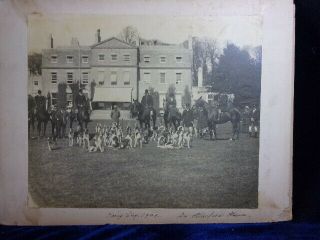 2 Antique Fox Hunting Photos,  Old Alresford House,  Hampshire Hunt.