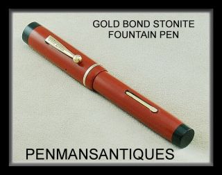 Circa 1929 Gold Bond Stonite Fountain Pen