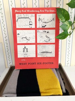 Vintage West Point Usma Six Footer Knit Wool Scarf W Box Funny