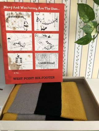 Vintage West Point USMA Six Footer Knit Wool Scarf W Box Funny 2