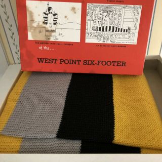 Vintage West Point USMA Six Footer Knit Wool Scarf W Box Funny 3