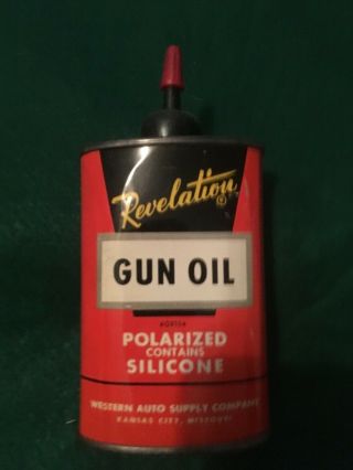 Vintage Revelation Gun Oil 1960’s? Red And Black With Cap Kansas City,  Missouri