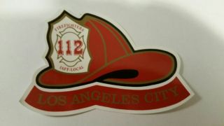 Los Angeles City Firefighter Helmet Sticker/decal 4.  5x3 In Heavy Duty