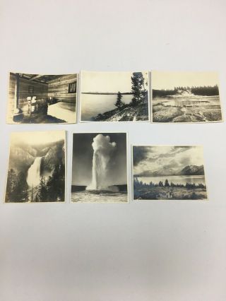 6 Vintage Photos On Postcard Type Paper Yellowstone Old Faithful Haynes St Paul