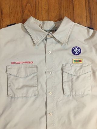 Bsa Boy Scouts Of America Short Sleeve Uniform Button Up Shirt Size Adult Medium