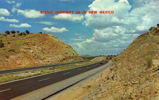 Postcard Nm Scenic Highway 66 Between Tucumcari And Santa Fe Vtg Mexico Pc