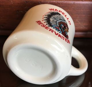 Vintage 1960s WAPELLO RESERVATION Boy Scout Camp COFFEE MUG Iowa Indian Chief 4