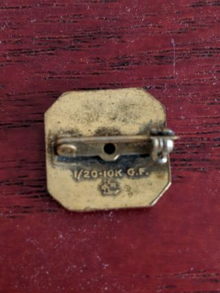 Vintage 4H Club Ninth Pin Back Brooch 1/20 10K Gold Filled (GF) Green Clover 2