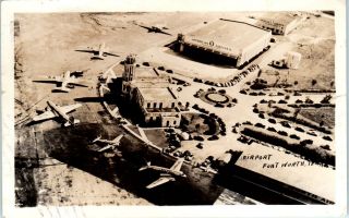 Rppc Fort Worth,  Tx Texas Aerial View Of Airport,  Planes 1946 Postcard