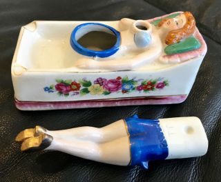 1950 ' s VINTAGE NAUGHTY PIN - UP GIRL NODDER ASHTRAY Risque Moving Legs Japan 4