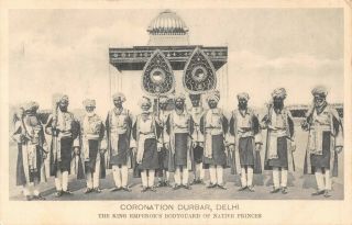 India 1911 Delhi Durbar King Emperors Bodyguard Of Native Princes In Line Card