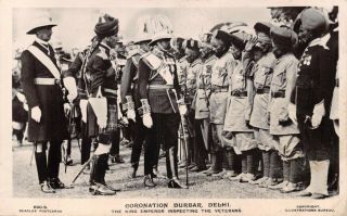 India 1911 Delhi Durbar King Emperor Inspecting The Veterans Native Soldiers Rp