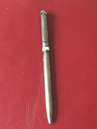 Vintage Tiffany & Co.  Sterling.  925 Silver T Clip Twist Ballpoint Pen Patina