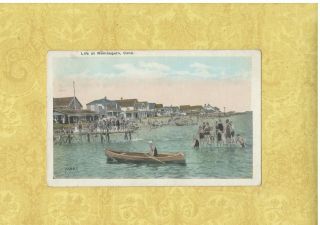 Ct Momauguin East Haven 1924 Antique Postcard Homes On The Beach Conn