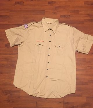 Official Bsa Boy Scout Cub Leader Tan Khaki Uniform Shirt 4x 4xl