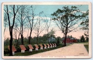 Postcard Pa Gettysburg Seminary Ridge Tablets H2