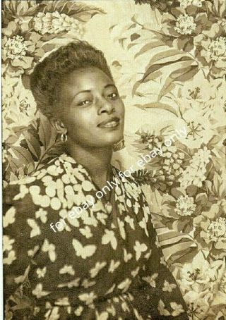 Vintage Old Photo Print 1940s African American Black Woman Portrait
