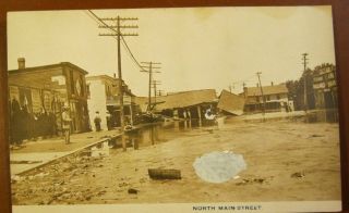 Pcmv285 Postcard Aurora,  Indiana Flood North Main Street 1913