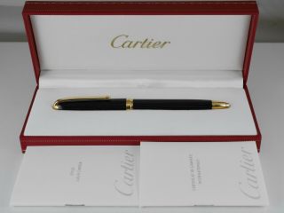Louis Cartier Black Composite Gt Ballpoint Pen
