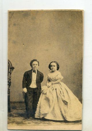Midget Cdv - Tom Thumb Wedding - 1863 - Barnum - The Reception Dress