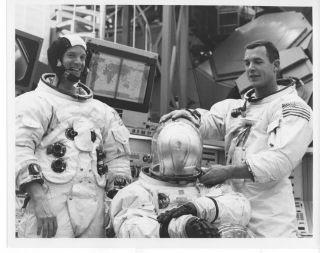 Nasa 1969 B&w Photo Of Apollo 9 Prime Crew In Rare Funny Pose