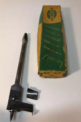 Vintage Greenlee No.  4 Expansive Brace Drill Bit Set,  7/8 " To 3 " Blades & Box
