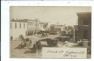 Real Photo Postcard Post Card Highmore South Dakota Sd S D Second Street