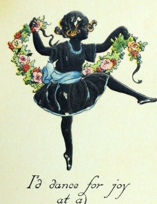 Circa 1910 Lovely Silhouette Ballet Dancer Dance For Joy Vintage Postcard P39