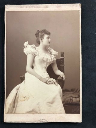 Victorian Photo: Cabinet Card: Pretty Young Lady “paula” Bridesmaid Bride? Heath