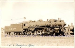 1930s At&sf Santa Fe Railway 3440 Steam Engine 4 - 6 - 2 Train Real Photo Postcard