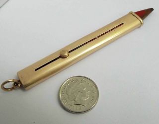 Rare Antique S Mordan Solid 9ct Gold 1915 Albert Chatelaine Chain Pencil