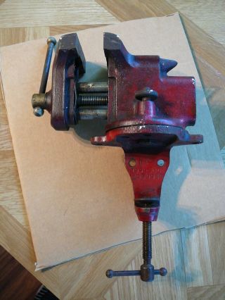 Vintage Stanley Defiance Small Hobby Swivel Anvil Clamp On Bench Vise 2 - 1/2 " Usa