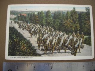 Postcard - U S Soldiers On The March - Life In Our Army - Ww1