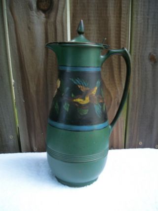 Vintage Hand Painted Universal Thermos Landers Frary & Clark Carafe Pitcher