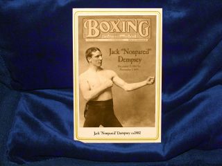 Jack " Nonpareil " Dempsey Cabinet Card Photo Champion Vintage Boxing Fights