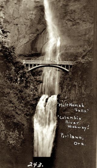 1920s Photo Negative Multnomah Falls Columbia River Highway Portland Oregon