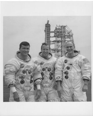Nasa 1970 B&w Photo Of Apollo 13 Prime Crew