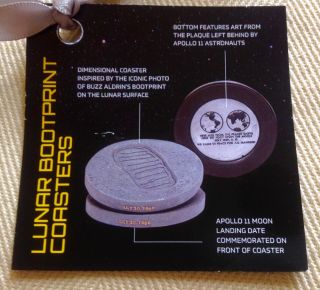 NASA 1969 Apollo 11 Moon Landing Lunar Bootprint Souvenir Coasters 4 6