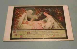 1909 George Macdonald Baby Poem Color Art Postcard Vintage Birth Celebration