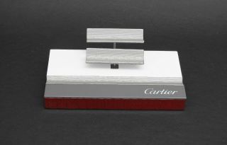 Cartier Double Pen Wood/metal Horizontal Display Stand